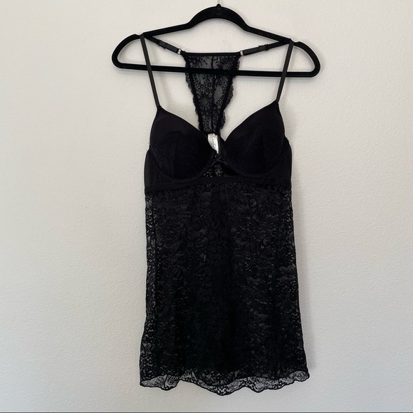 Jessica Simpson Other - Jessica Simpson black lace teddy gown sz.L